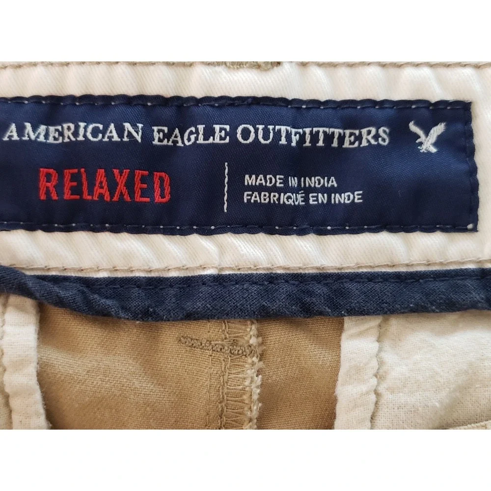 American Eagle Outfitters Mens Pants 32x32‎ Khaki Flat Front Relaxed Fit Chino